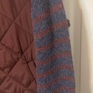 Maurices V-Neck Sweater - Blue and Brown Stripes